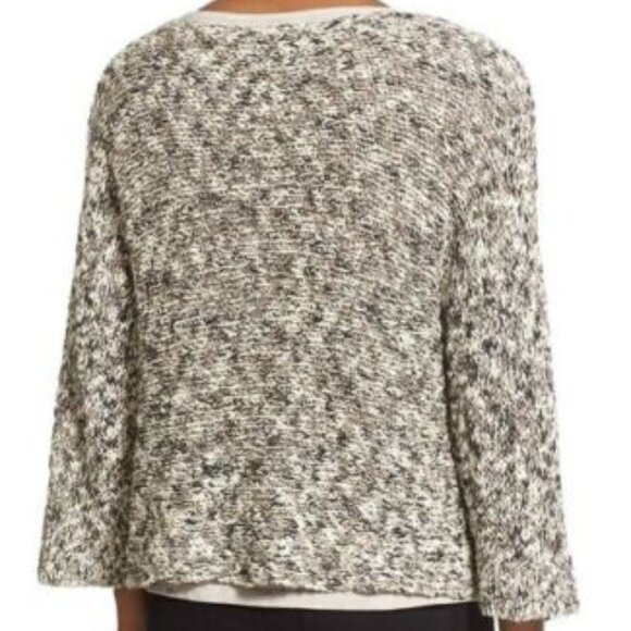 Eileen Fisher Natural Black Bateau Neck Boxy Sweater - Picture 3 of 3